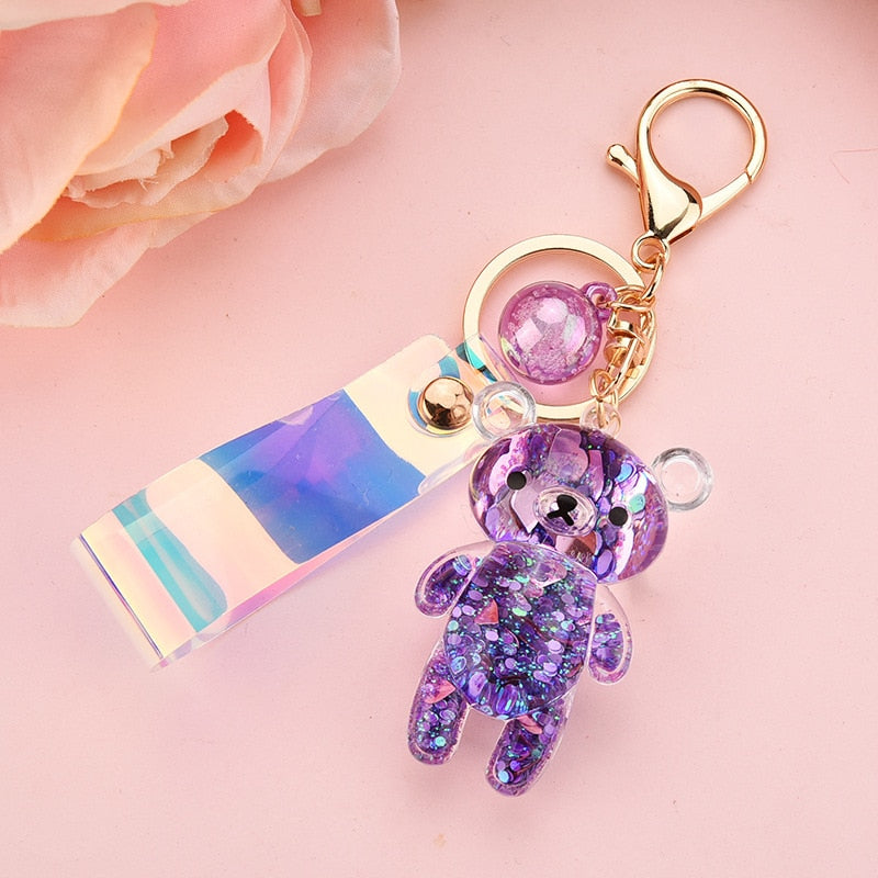 Glitter Bear Keychain
