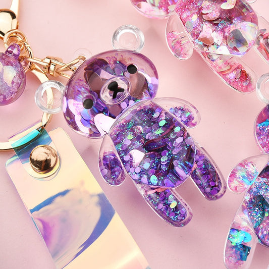 Glitter Bear Keychain