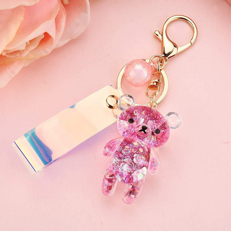 Glitter Bear Keychain