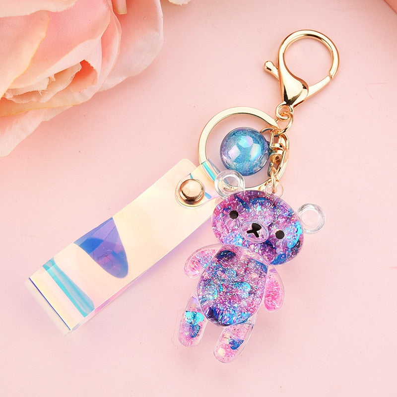 Glitter Bear Keychain