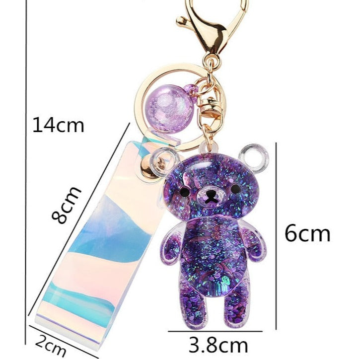 Glitter Bear Keychain