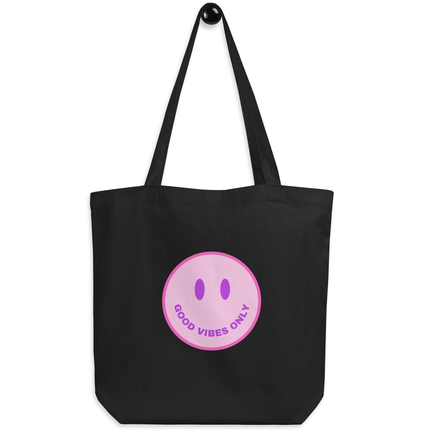 Good Vibes Only Pink Smiley Face Eco Tote Bag