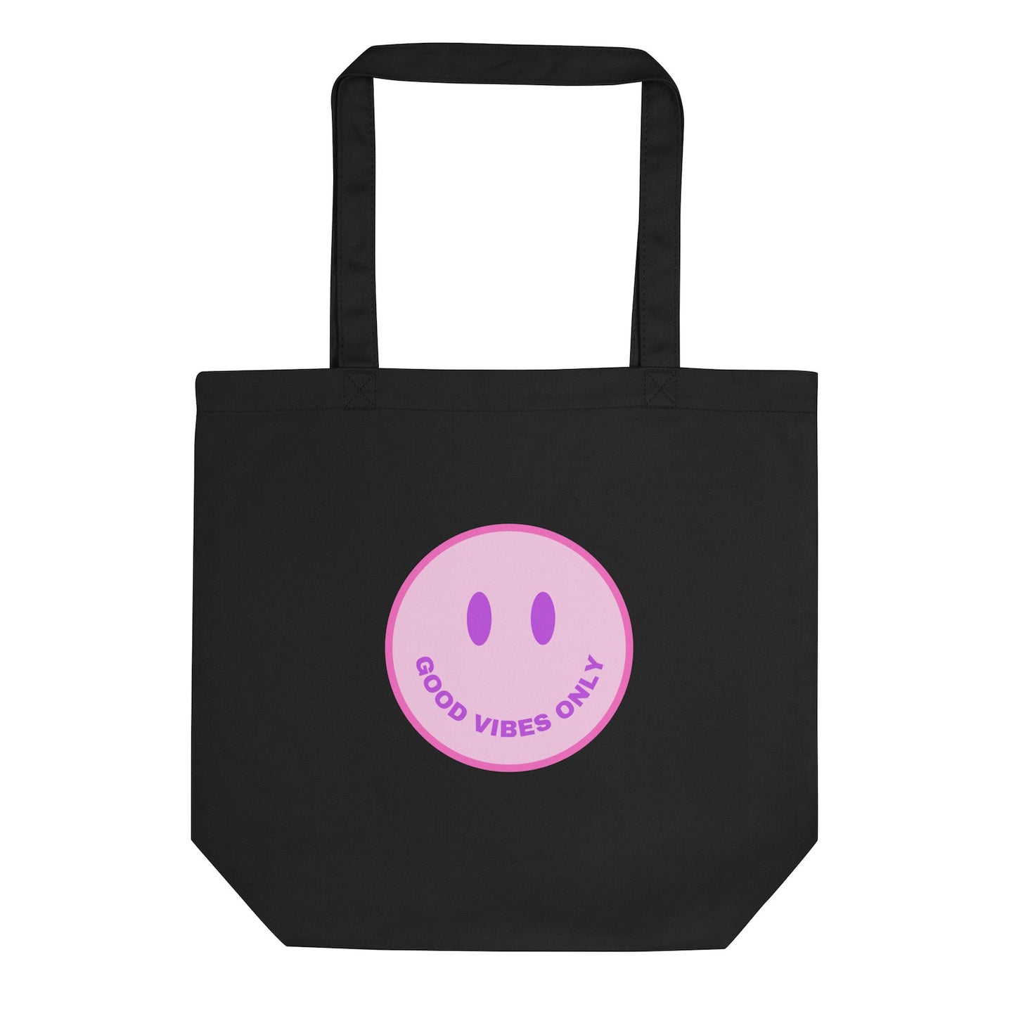 Good Vibes Only Pink Smiley Face Eco Tote Bag