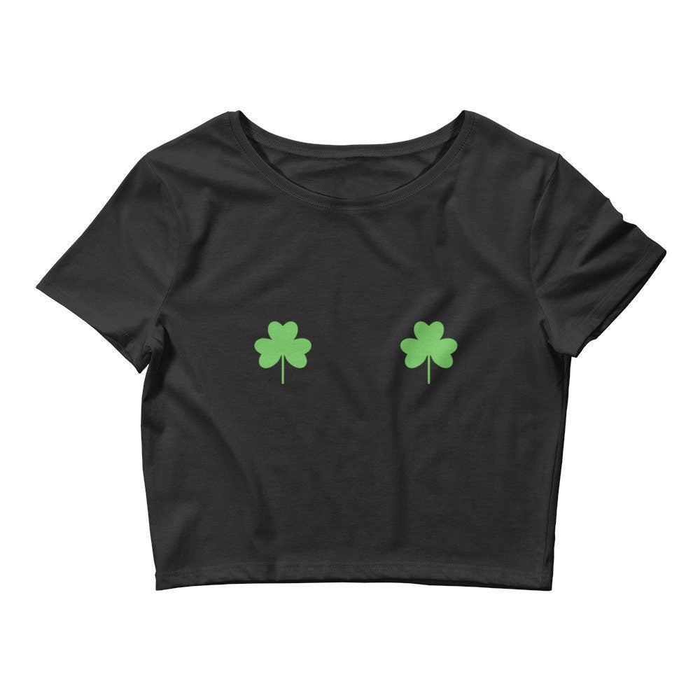 Shamrock St. Patricks Day | Funny Shamrock Boobs Women’s Crop Top