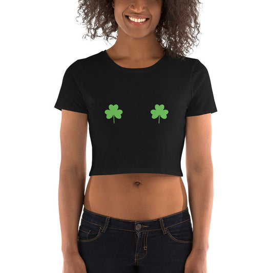 Shamrock St. Patricks Day | Funny Shamrock Boobs Women’s Crop Top