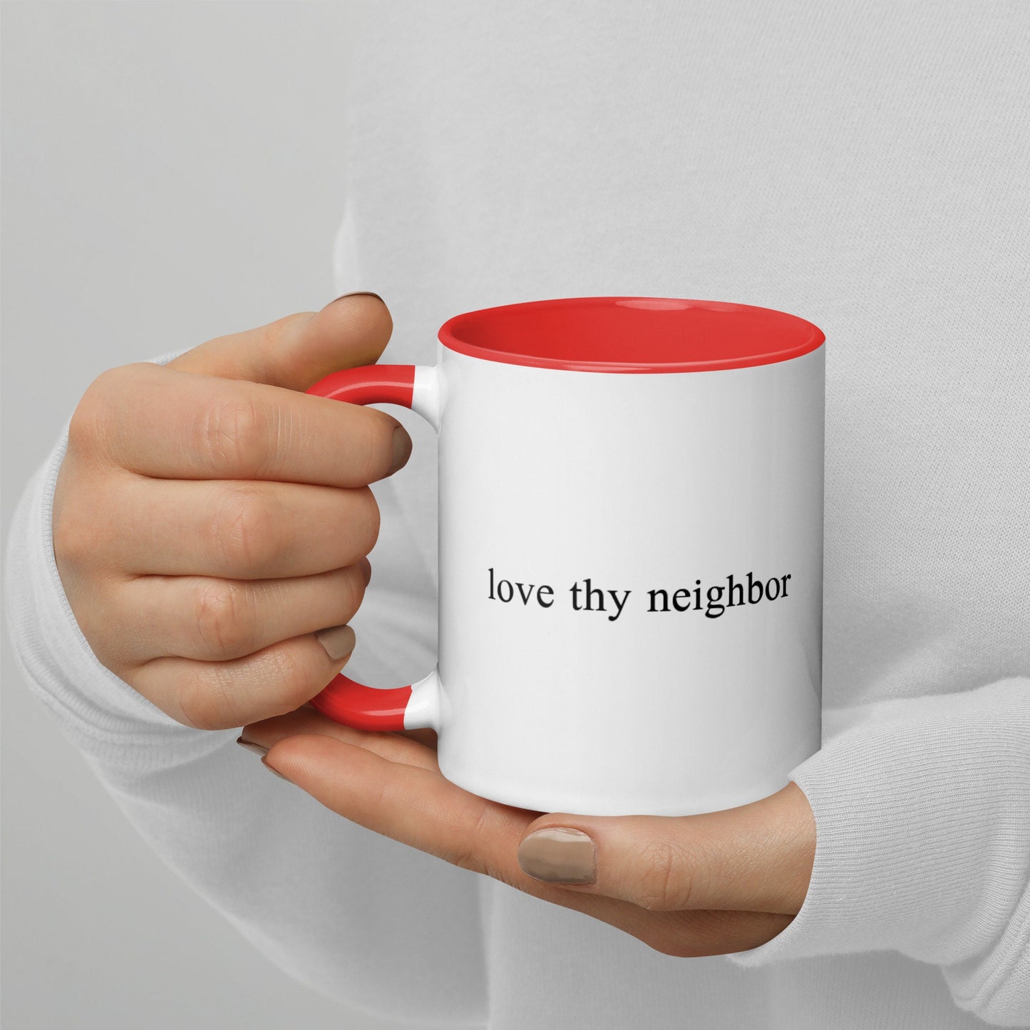 Love Thy Neighbor | Leviticus 19:18 | Mark 12;31 Mug with Color Inside