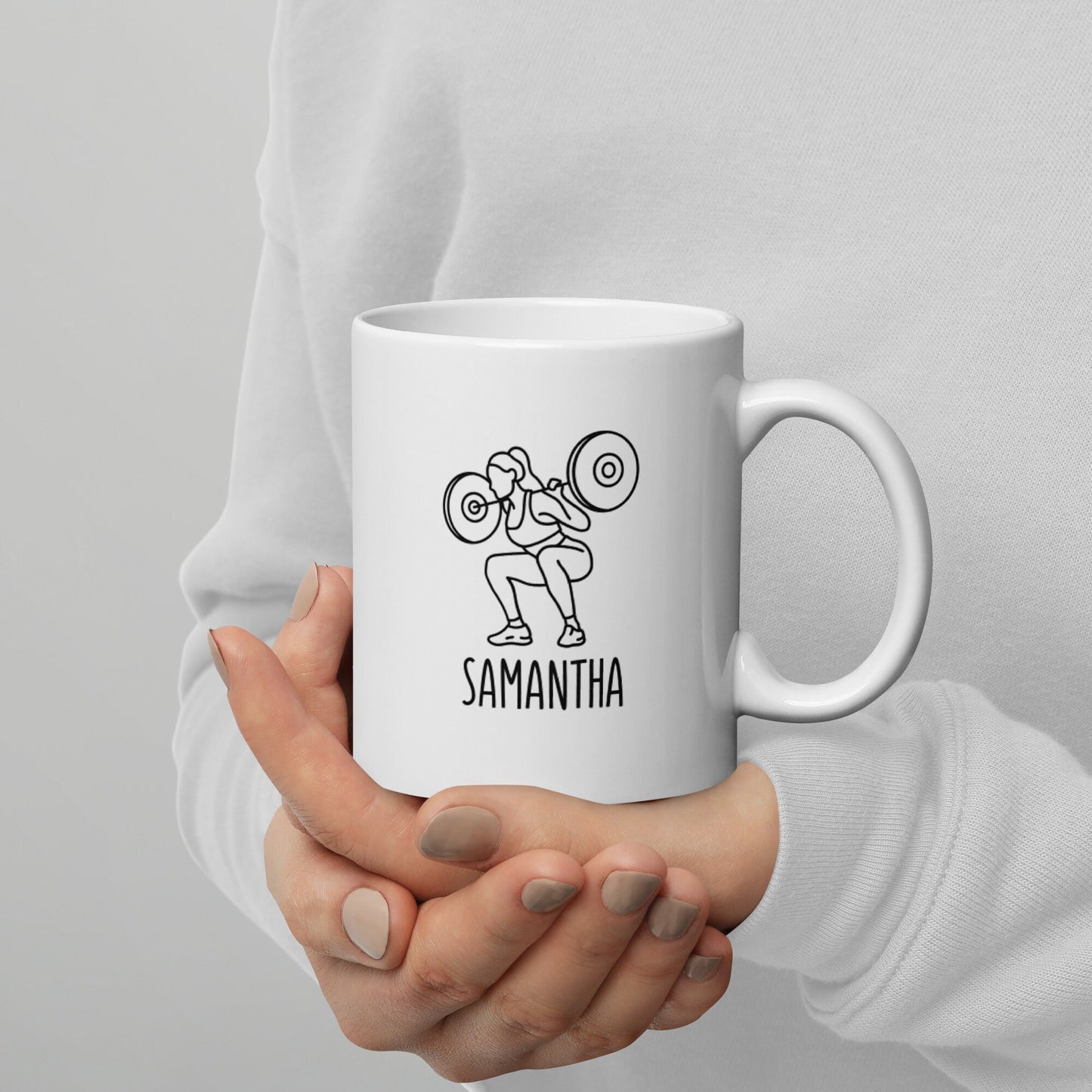 Weightlifter, Fitness, Gym, Workout, Personalized Custom Name Phrase Mug
