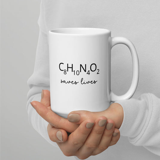 Caffeine Saves Lives Formula Molecule Mug
