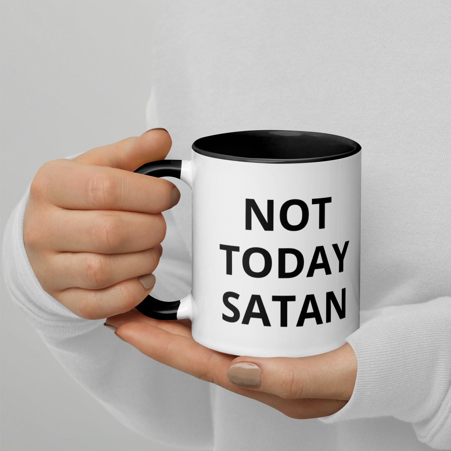 Not Today Satan | Funny Mug with Color Inside