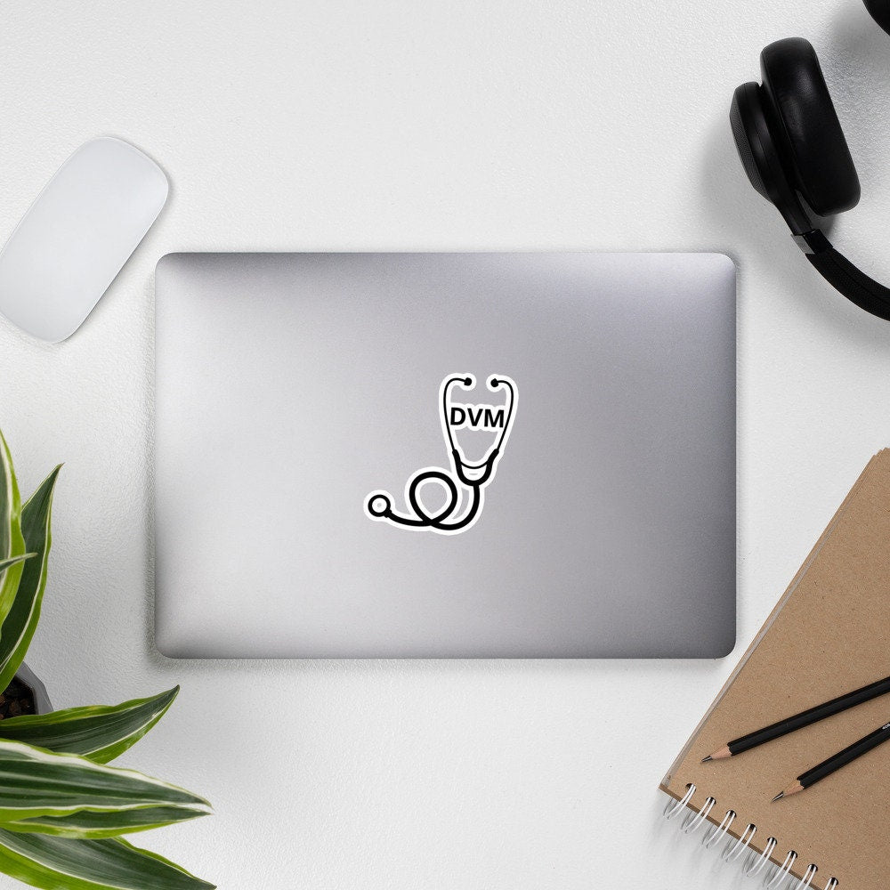 DVM Stethoscope Sticker, Doctor of Veterinary Medicine, Veterinarian, Veterinary Bubble-Free Stickers