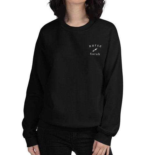 Nurse Syringe Custom Name Crewneck, Nurse Injector, NP, Unisex Sweatshirt