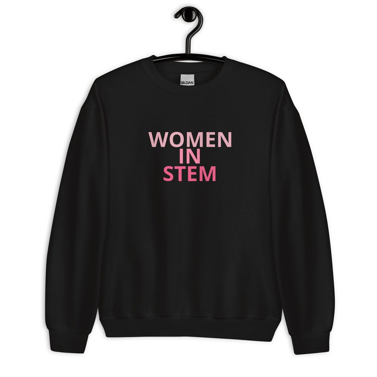 Women In STEM Pink Ombrew Crewneck, Women in Science, Tech, Engineering, Math Unisex Sweatshirt
