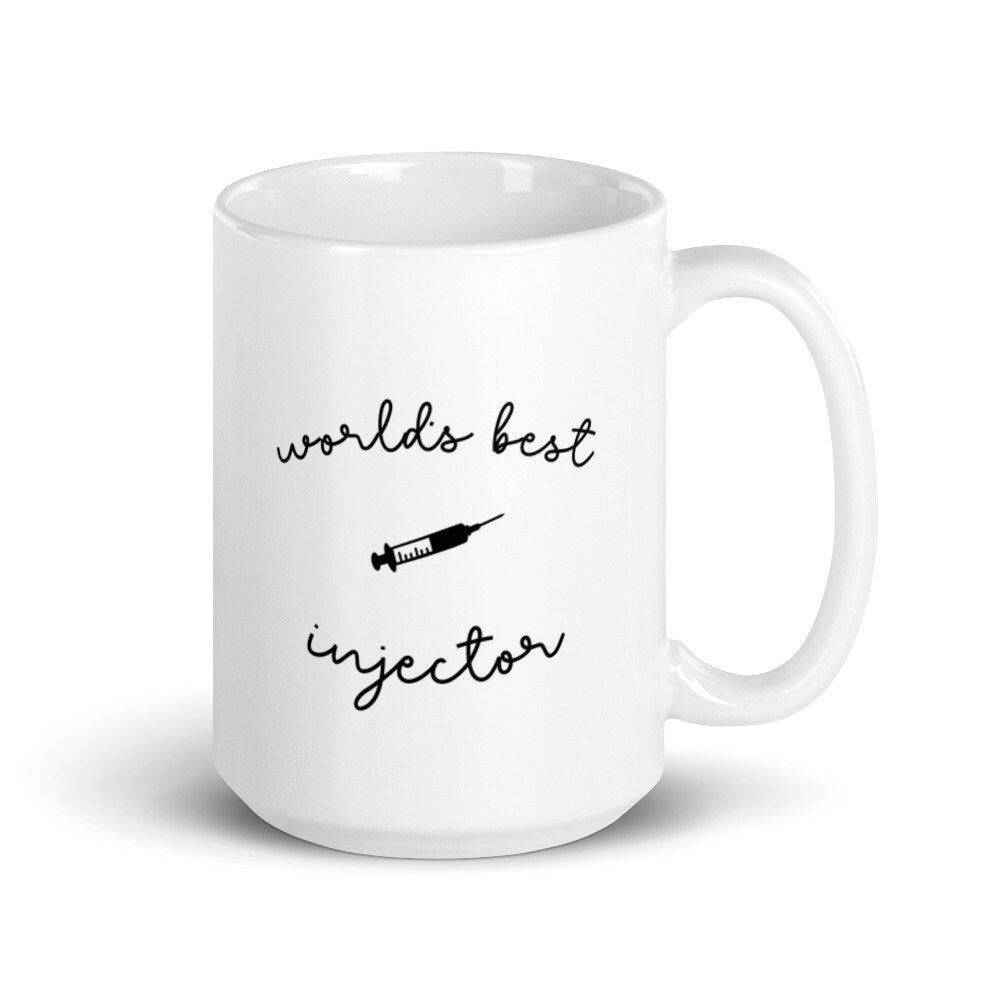 World's Best Injector Syringe White Glossy Mug