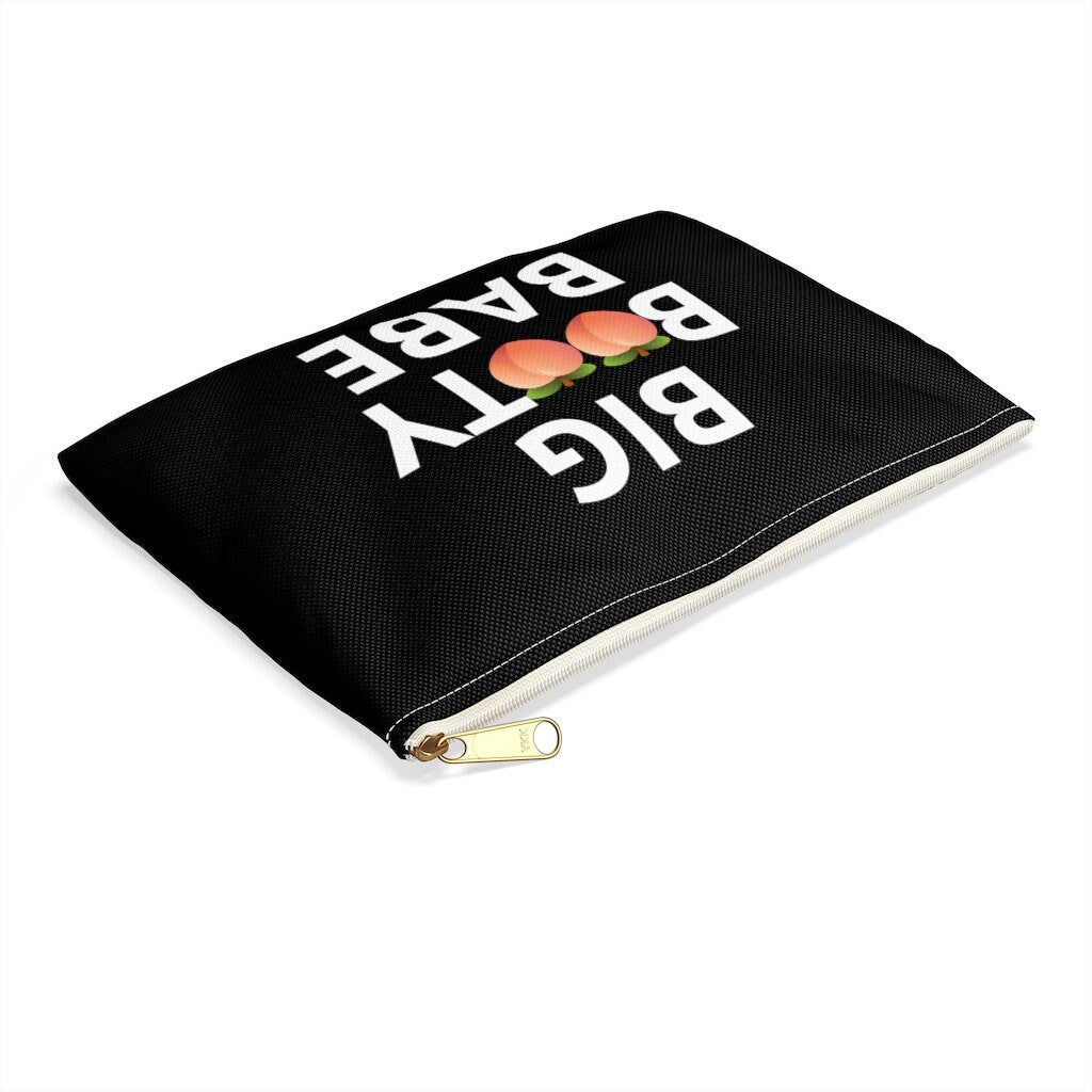 Big Booty Babe Peach Black Accessory Pouch