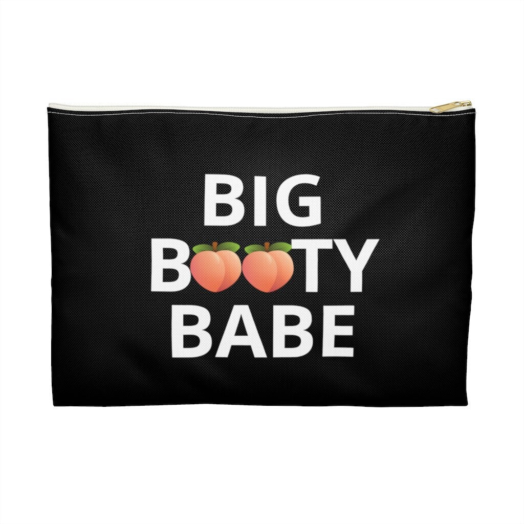 Big Booty Babe Peach Black Accessory Pouch