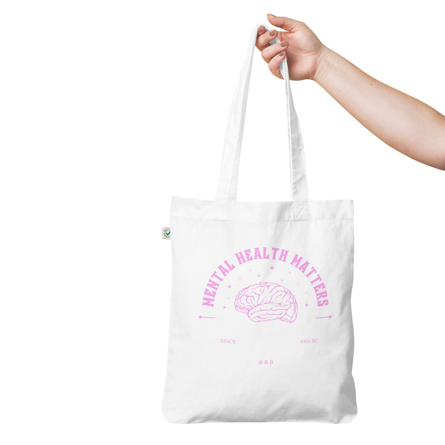 Mental Health Matters Pink Organic Fashion Tote Bag