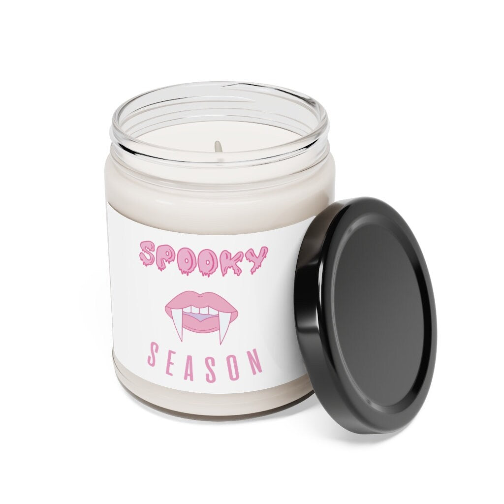 Spooky Season Pink Fangs Scented Soy Candle, 9oz