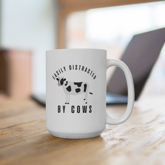 Easily Distracted By Cows Ceramic Mug 15oz