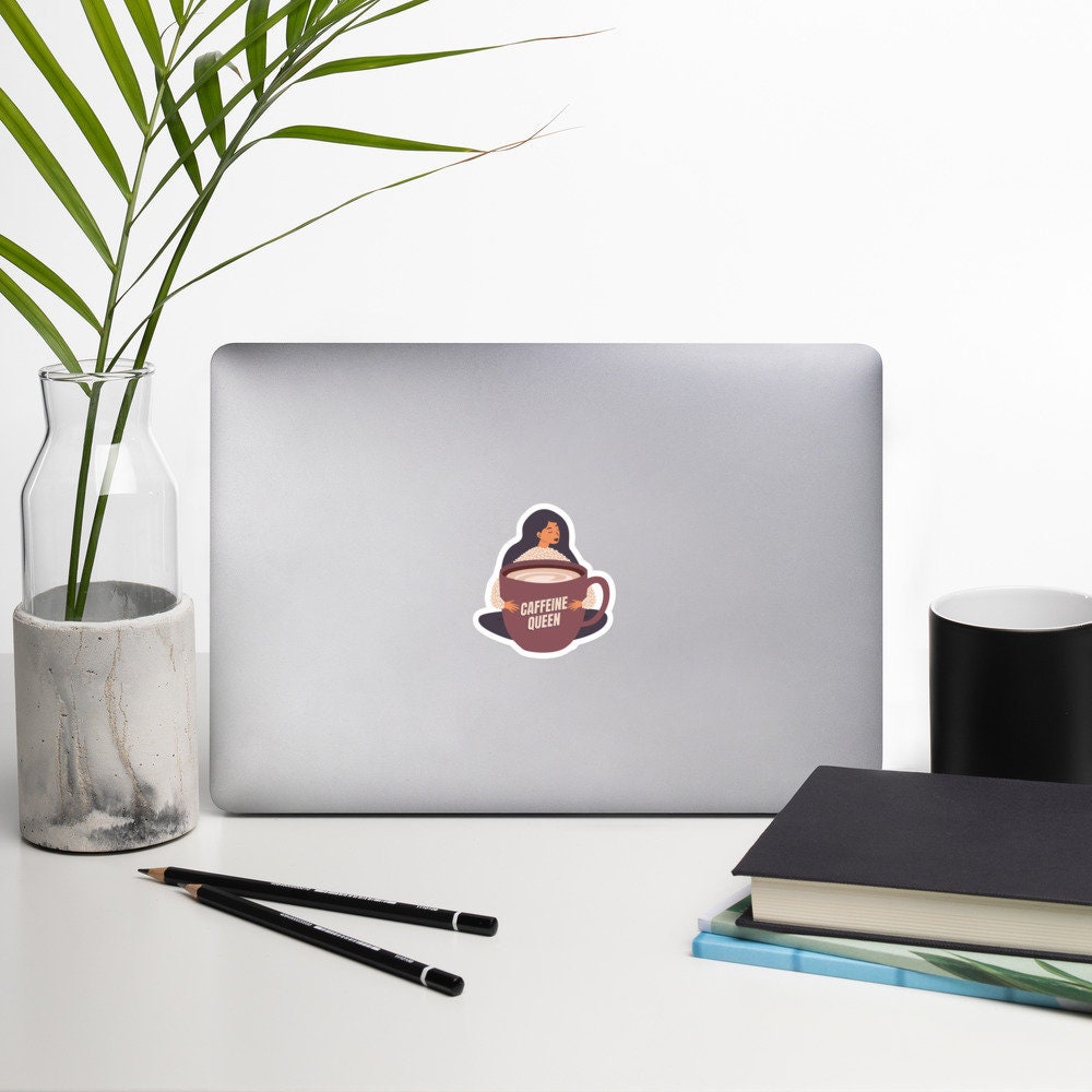 Caffeine Queen Giant Coffee Mug Bubble-Free Stickers
