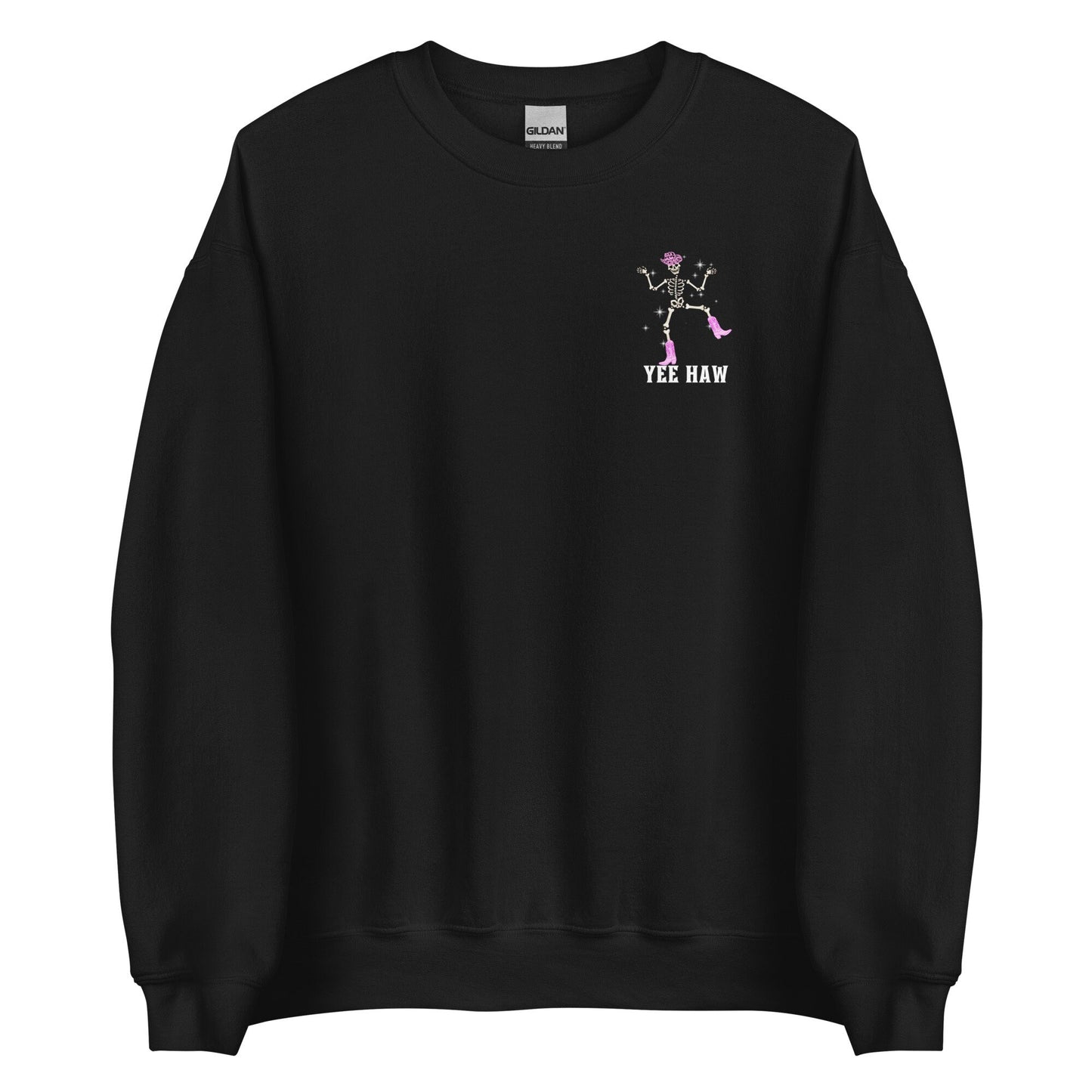 Yee Haw Sparkly Skeleton Cowgirl Unisex Crewneck Sweatshirt