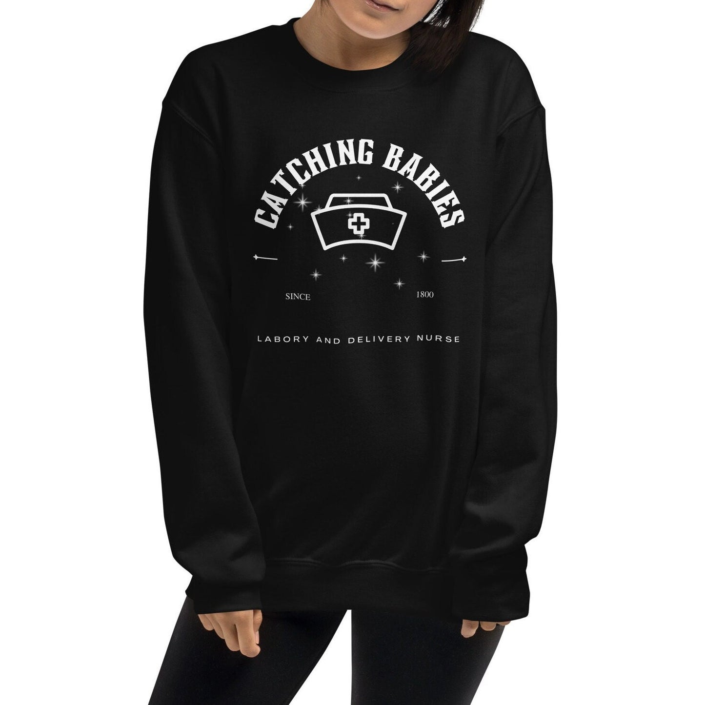 Catching Babies Labor And Delivery Nurse Mystical Unisex Crewneck Sweatshirt