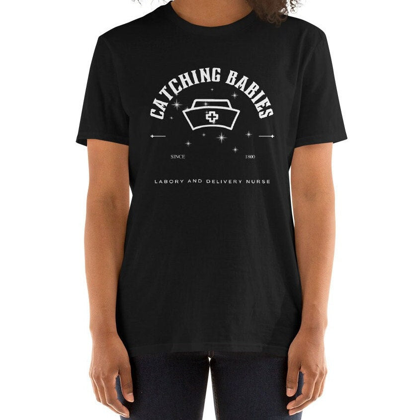Catching Babies Labor And Delivery Nurse Sparkle Mystical Short-Sleeve Unisex T-Shirt