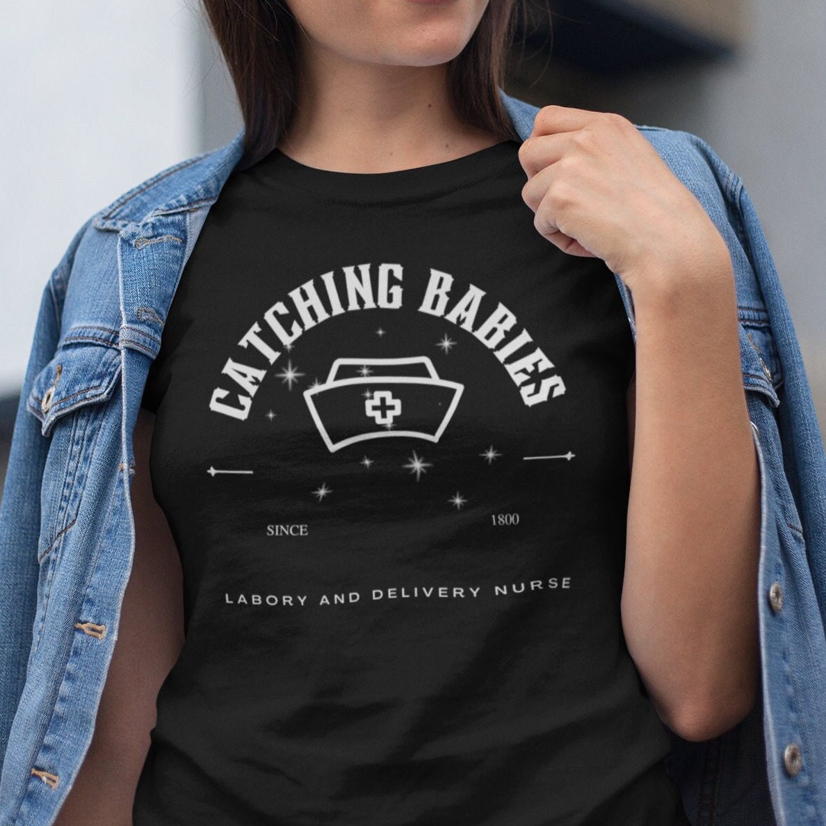 Catching Babies Labor And Delivery Nurse Sparkle Mystical Short-Sleeve Unisex T-Shirt