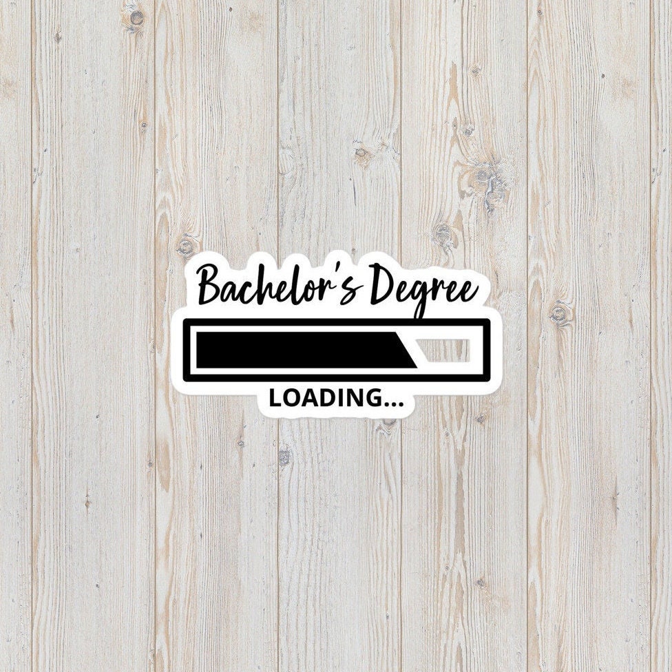 Bachelor's Degree Loading, College Student Bubble-Free Stickers