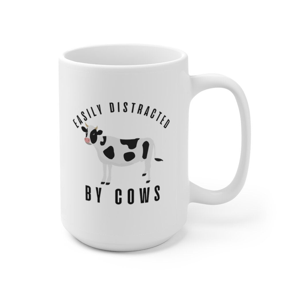 Easily Distracted By Cows Ceramic Mug 15oz