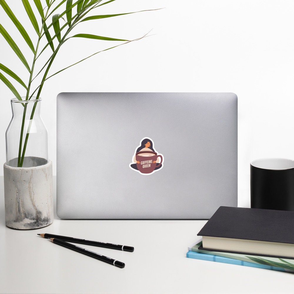 Caffeine Queen Giant Coffee Mug Bubble-Free Stickers