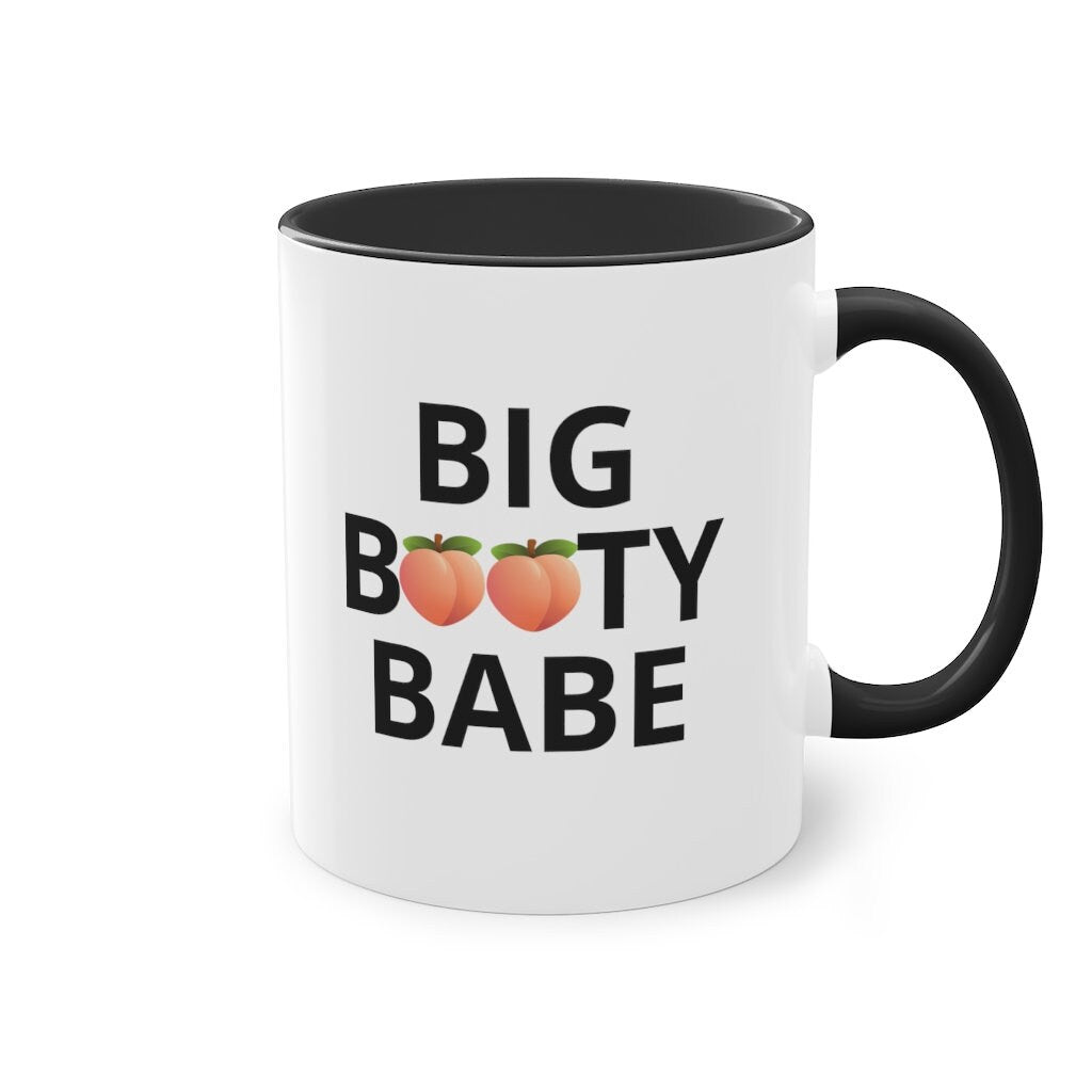 Big Booty Babe Peach Big Butt Two-Tone, Color Inside Coffee Mug, 11oz