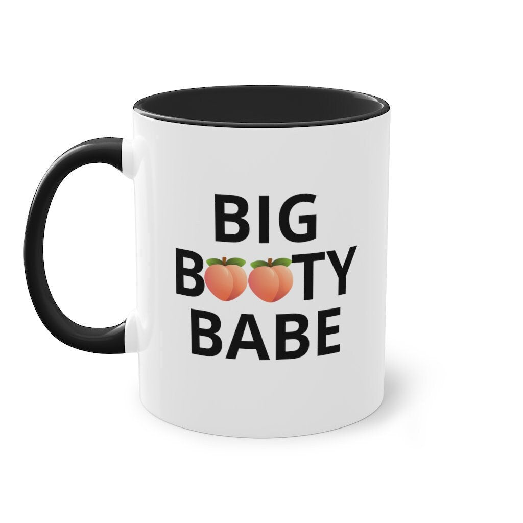 Big Booty Babe Peach Big Butt Two-Tone, Color Inside Coffee Mug, 11oz