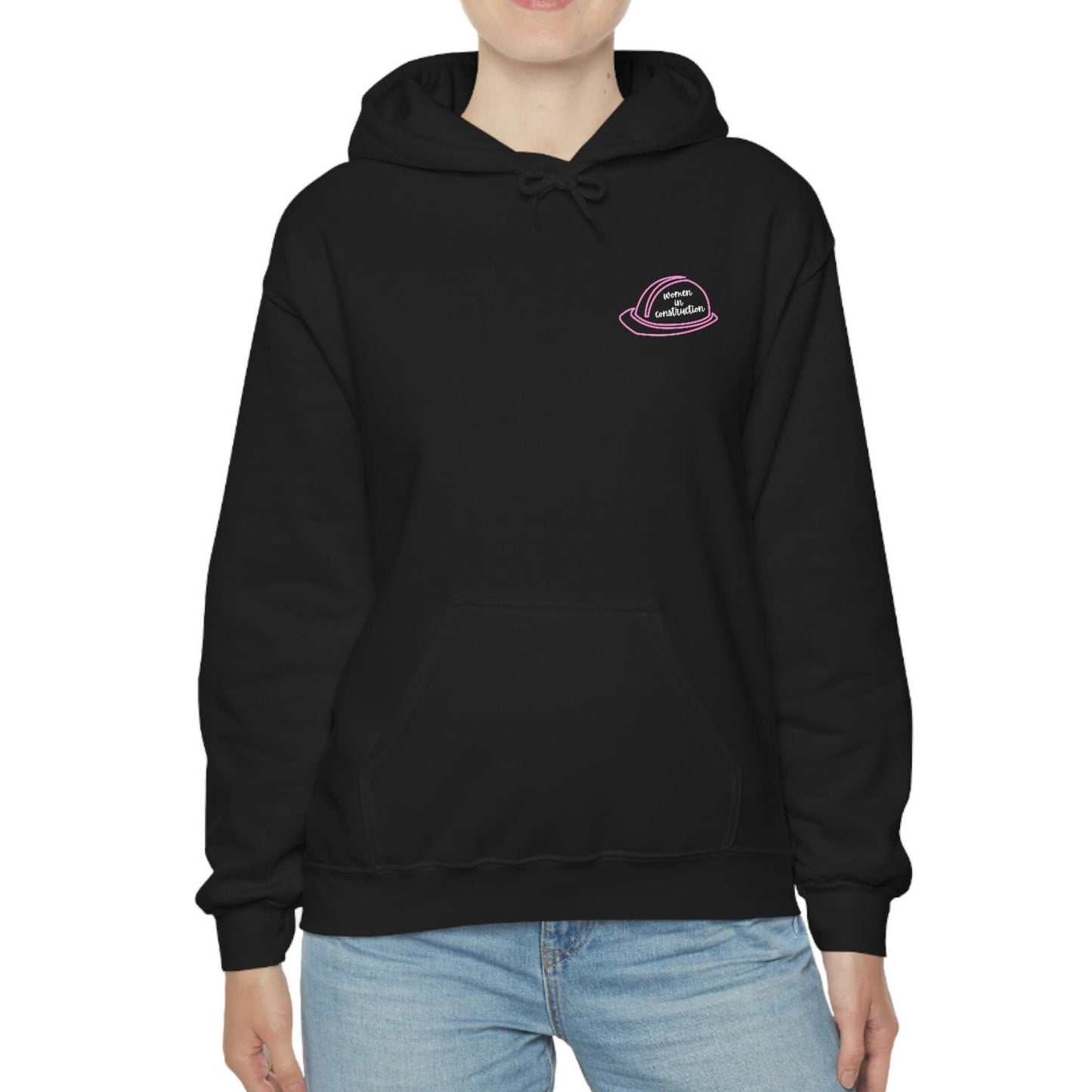 Women In Construction Hard Hat Pink Unisex Heavy Blend Hooded Hoodie Sweatshirt