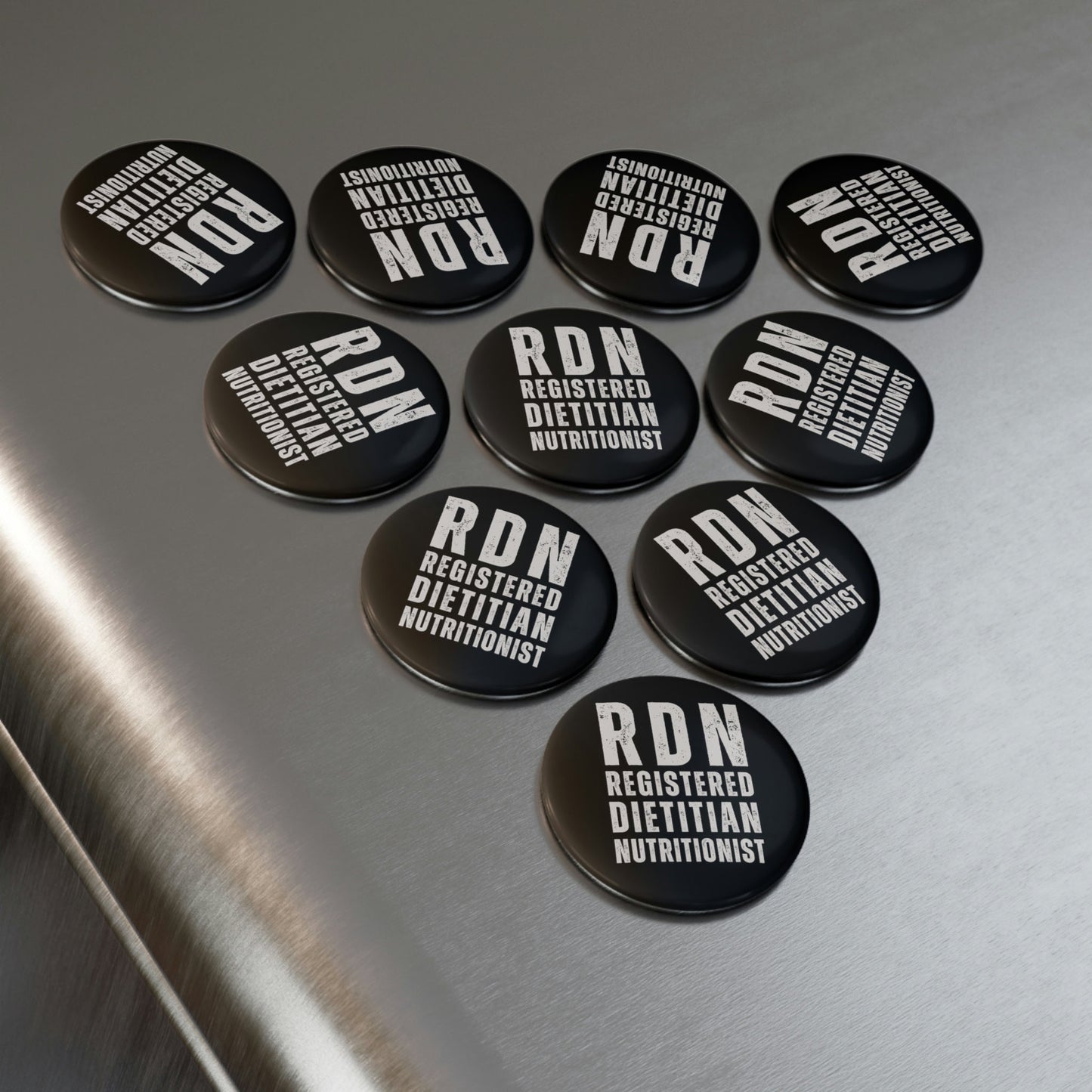 RDN, Registered Dietitian, Button Magnet, Round (1 & 10 pcs)