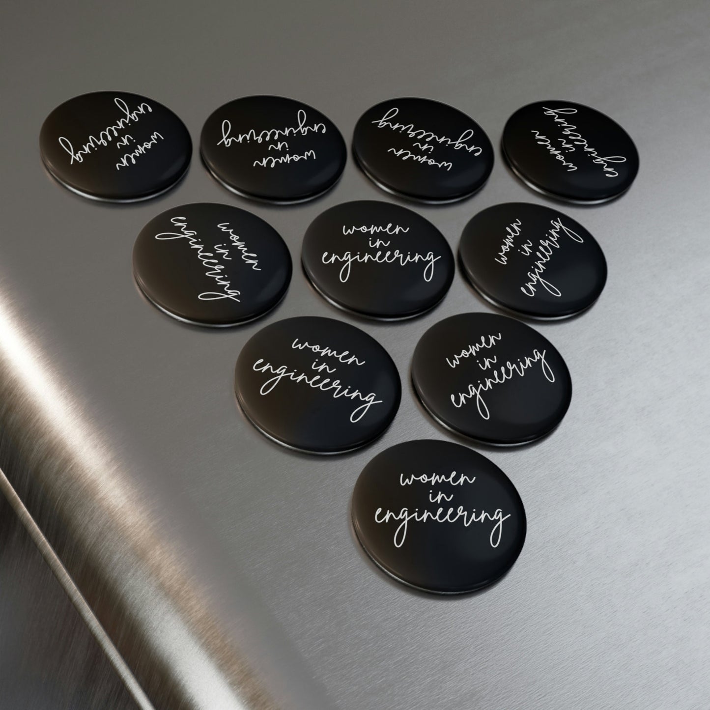 Women In Engineering, Button Magnet, Round (1 & 10 pcs)