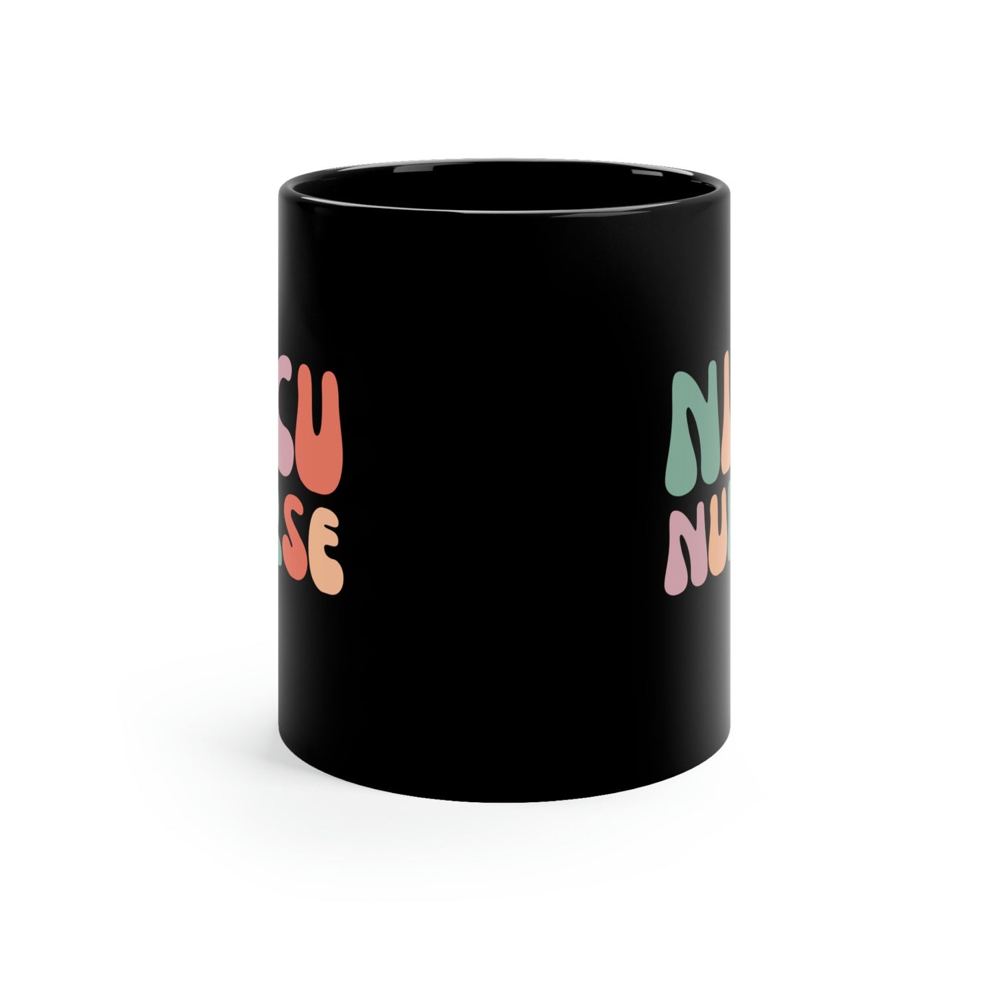 NICU Nurse, Colorful Neonatal Intensive Care 11oz Black Mug