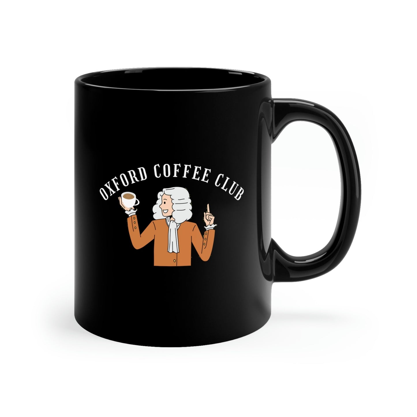 Oxford Coffee Club, Isaac Newton, Science Enlightenment, 11oz Black Mug