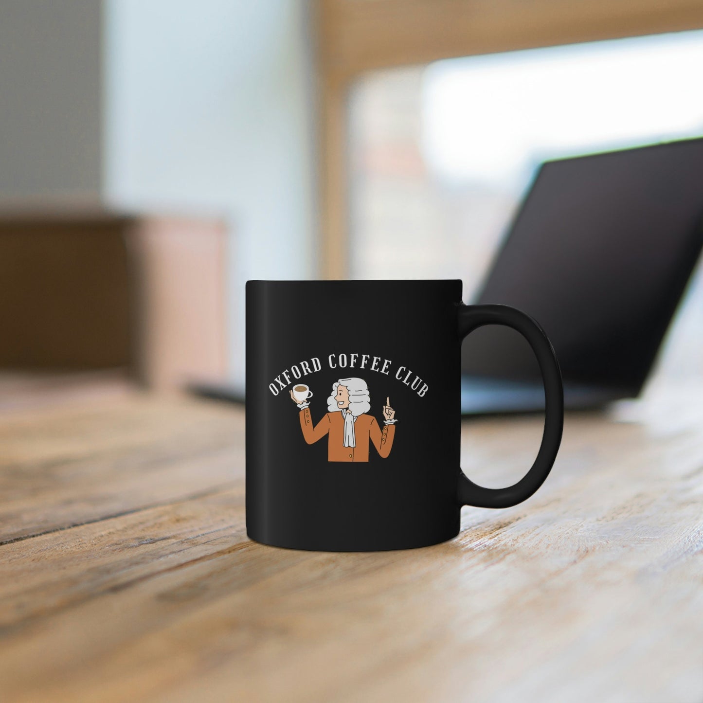 Oxford Coffee Club, Isaac Newton, Science Enlightenment, 11oz Black Mug