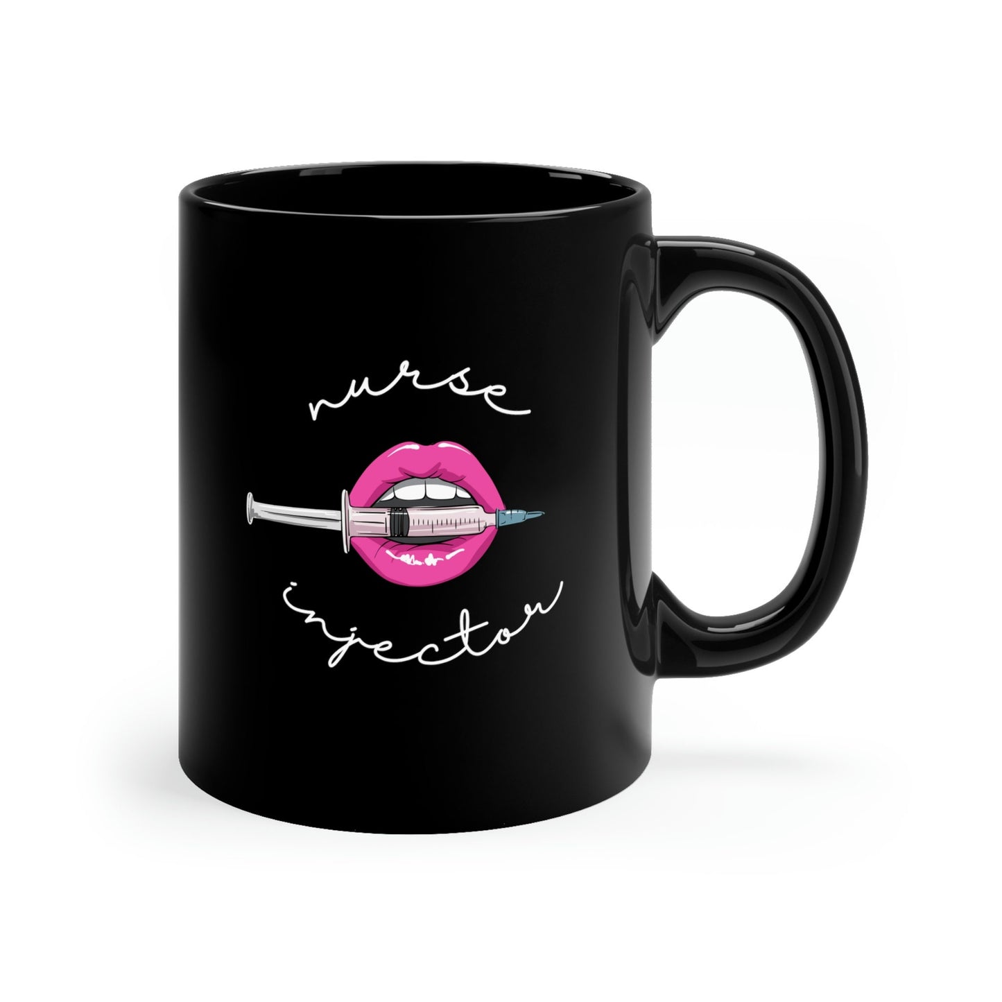 Nurse Injector Lips Syringe 11oz Black Mug