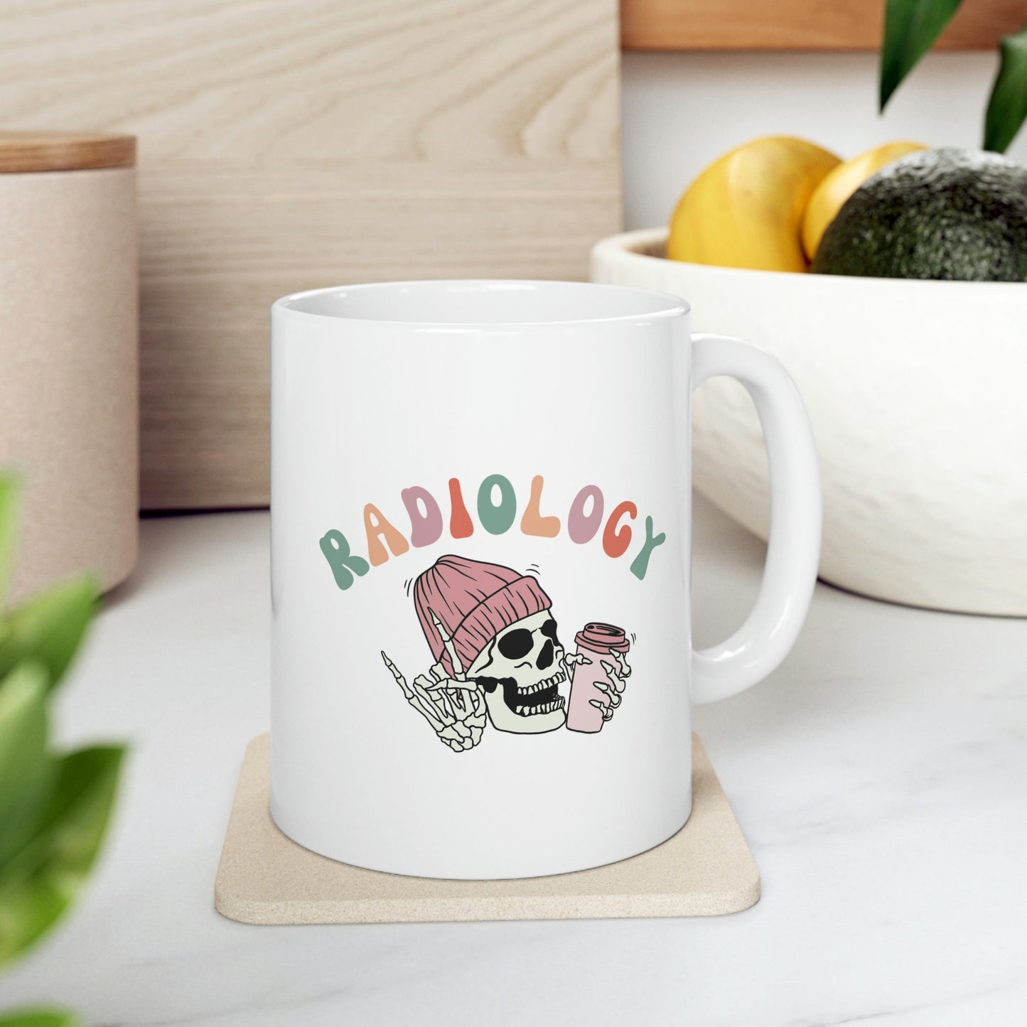 Radiology, Radiologist, Tech Colorful Cute Skeleton Coffee Ceramic Mug 11oz