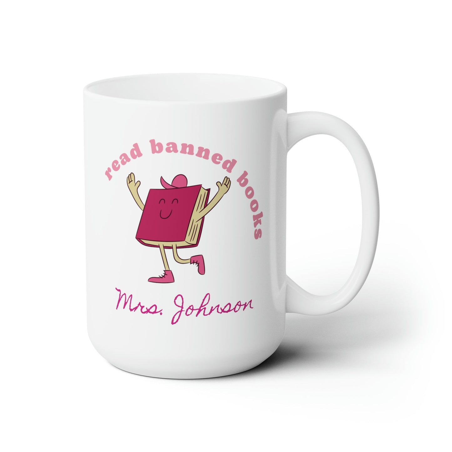 Read Banned Books, Custom, Personalized, Cute Retro Book Ceramic Mug 15oz
