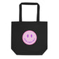 Good Vibes Only Pink Smiley Face Eco Tote Bag