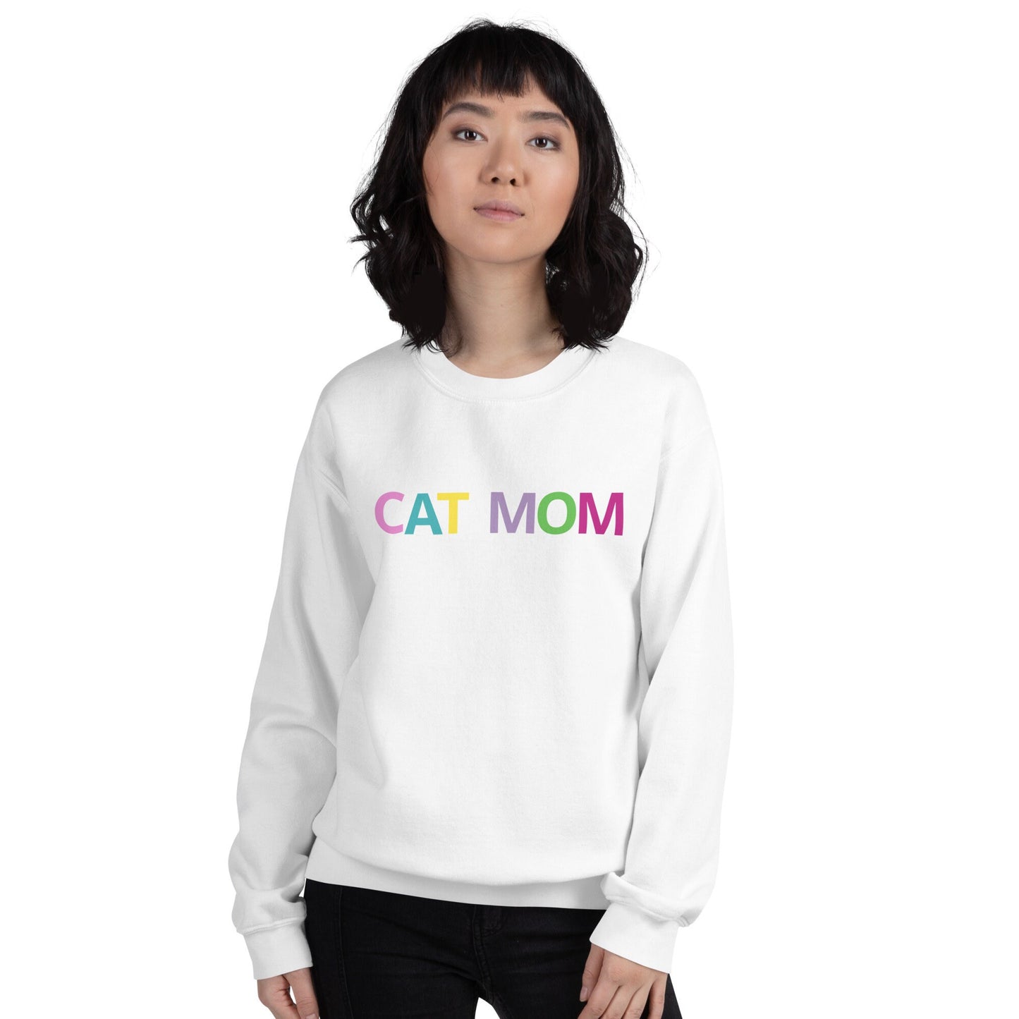 Cat Mom Funky Colorful Unisex Sweatshirt