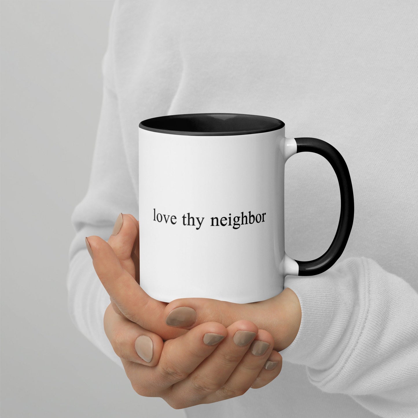 Love Thy Neighbor | Leviticus 19:18 | Mark 12;31 Mug with Color Inside