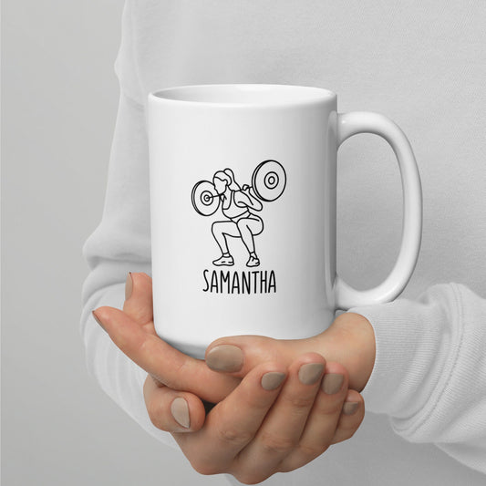 Weightlifter, Fitness, Gym, Workout, Personalized Custom Name Phrase Mug