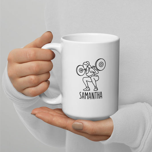 Weightlifter, Fitness, Gym, Workout, Personalized Custom Name Phrase Mug