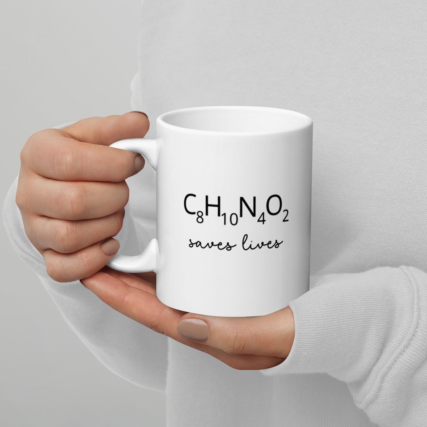 Caffeine Saves Lives Formula Molecule Mug
