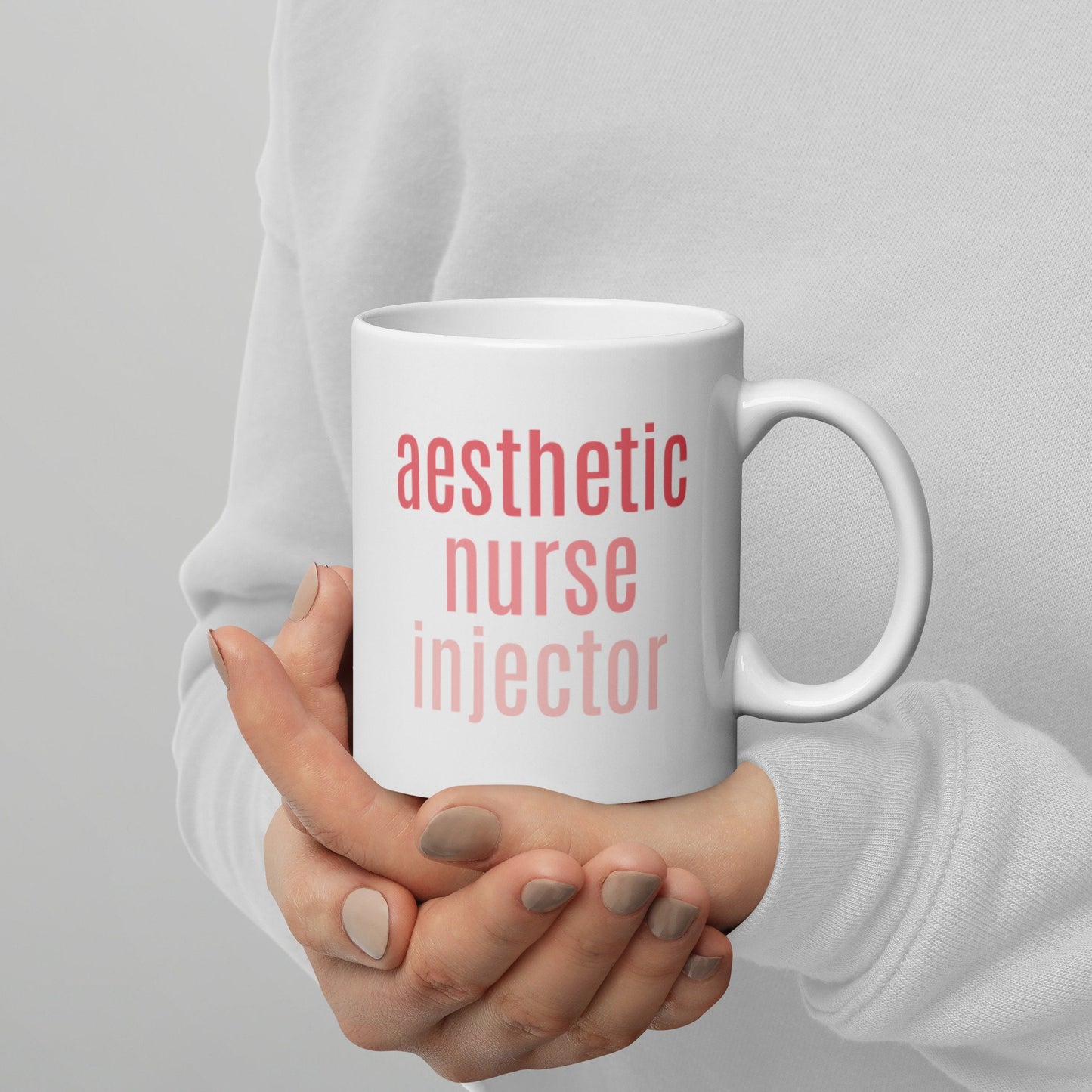 Aesthetic Nurse Injector, Pink Ombre Trendy Mug