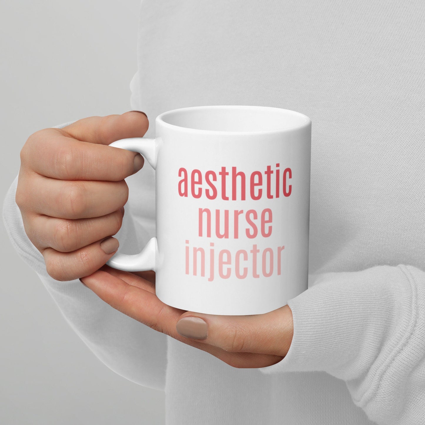 Aesthetic Nurse Injector, Pink Ombre Trendy Mug