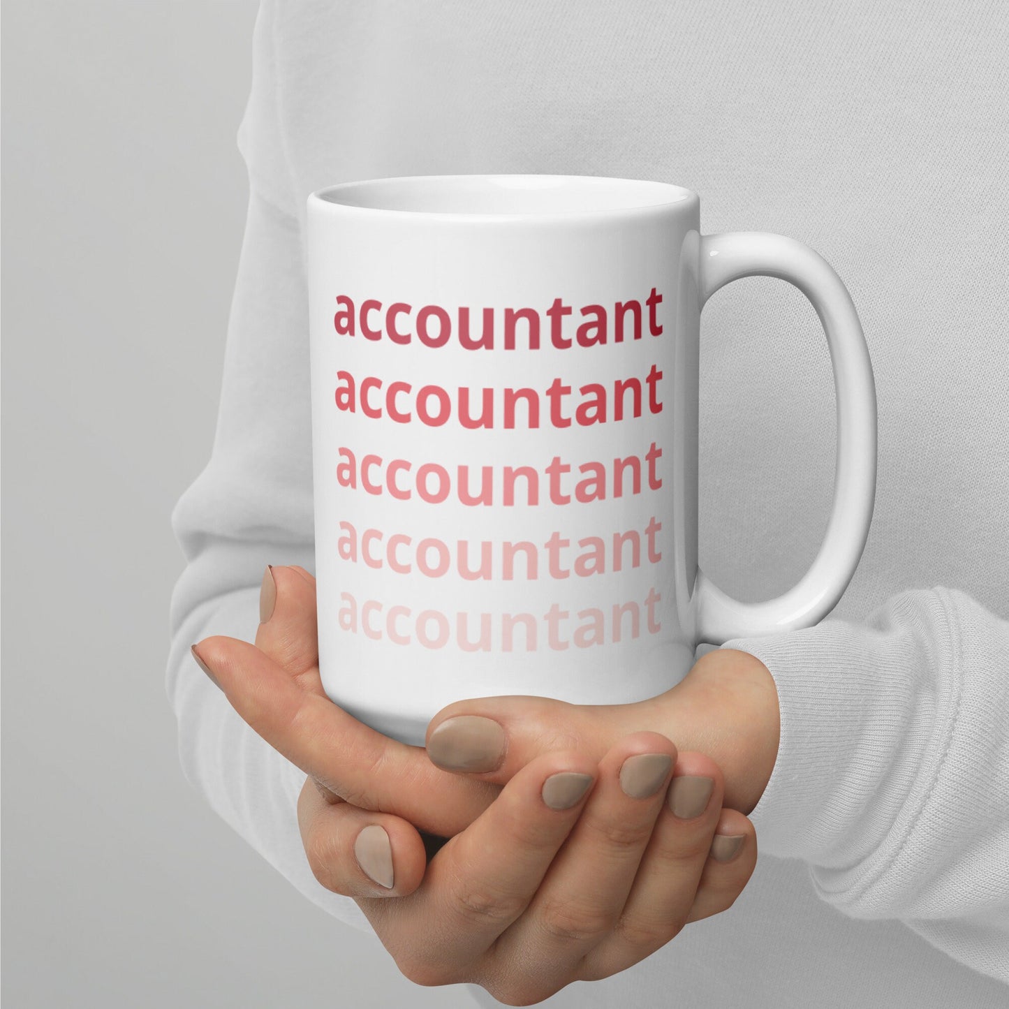 Accountant, CPA, Pink Ombre Letters, Trendy Mug